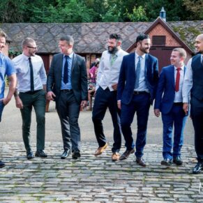 Lads taking a stroll on the cobbles at the hotel 