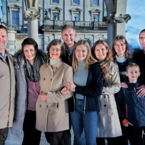 Family group portraits photography session - making a pose as natural as possible always gets great results - this shot was captured at Cliveden House in Buckinghamshire 