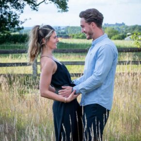 This couple enjoy a giggle during their Buckinghamshire photography portraits photo-session 