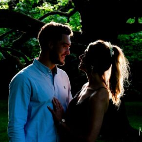 Engagement portraits - Buckinghamshire photography - silhouette pose 