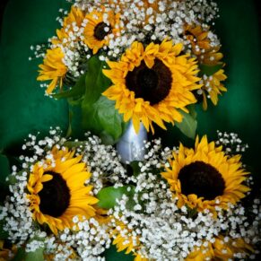 Sunflower bouquets are always sensational for adding a splash of colour on your wedding day