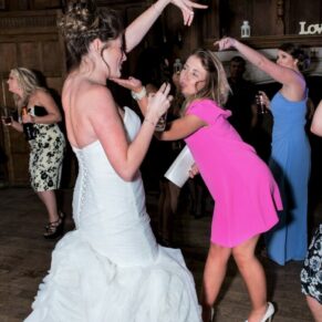 Dancing the night away is always great fun for the bride when she is joined by her girlfriends on the dance floor
