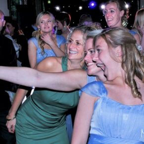It's selfie time on the dance floor for these fun loving ladies at this Dorton House wedding 