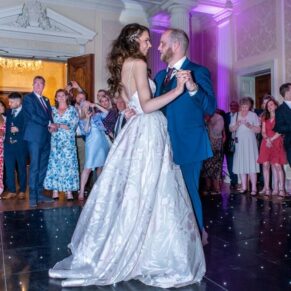 The newlyweds captured during the first dance at their Hedsor House Wedding  