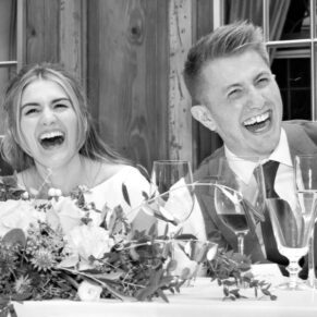The newlyweds reactions during the lively speeches at their The newlyweds reactions during the lively speeches at their Hedsor House wedding reception