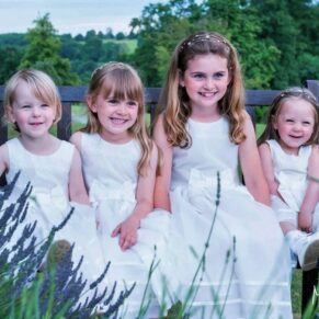 These adorable flower girls just loved being centre stage for some photography poses at this Latimer Estate summer wedding 