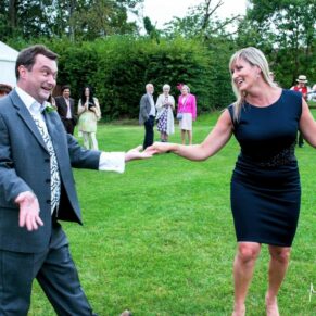 Micklefield Hall Wedding Photography - dancing on the lawns at this summer event