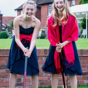 Micklefield Hall Wedding Photography - lawn games are always great fun during the drinks reception
