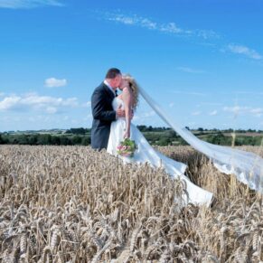 Notley Tythe Barn Wedding Photography - the surrounding wheat fields are always fabulous for photography