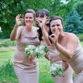 Same Sex Buckinghamshire Wedding Photography - the bridesmaids larking around at this reception 
