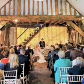 Old Luxters Wedding Photography - the indoor civil ceremony in progress