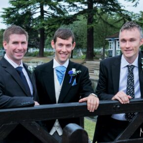 Runnymede Hotel Wedding Photography - lads relaxing before the ceremony