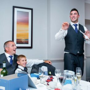 Sir Christopher Wren Hotel Wedding Photography - best man's speech in progress 