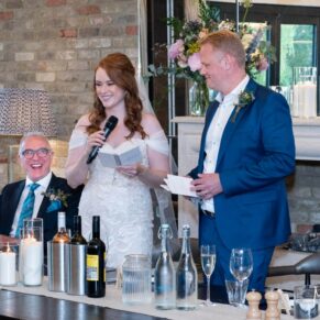 Fun and laughter during the speeches makes for great photography during this Swan at Streatley Hotel wedding 
