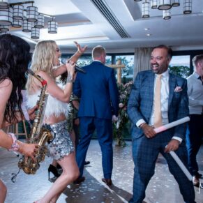 Photography of guests dancing the night away at this Swan at Streatley Hotel wedding 