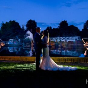 Dusk silhouette wedding photography pose at The Swan at Streatley Hotel 