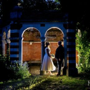 The Tudor Barn's folly at dusk makes for fabulous picture opportunities