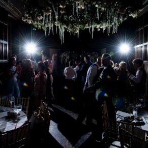 Atmospheric interior with dramatic spot lights for the evening's entertainment