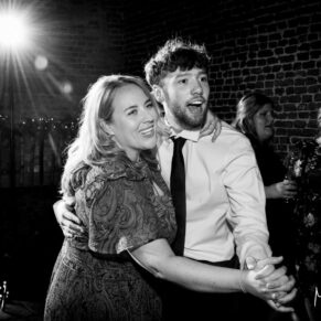Wedding guests enjoying the evening party vibes at Meols Hall