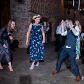 The wedding guests partying the night away at Meols Hall