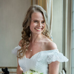 Window light photography of the bride prior to her civil wedding ceremony at Fredrick's Hotel in Maidenhead