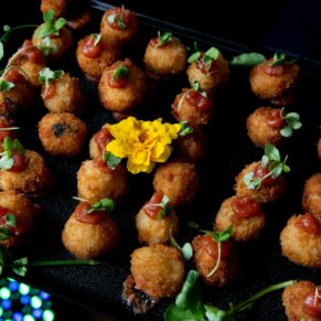 Photography of the Macdonald Windsor Hotel's wedding canapes before they were devoured by the guests