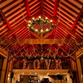 The dramatic interiors of Winters Tale Country Barn wedding venue in Buckinghamshire